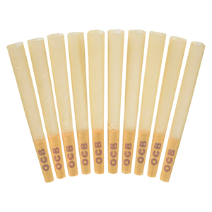 OCB - Virgin Unbleached Cones with tip 1 1/4 - 10 pack